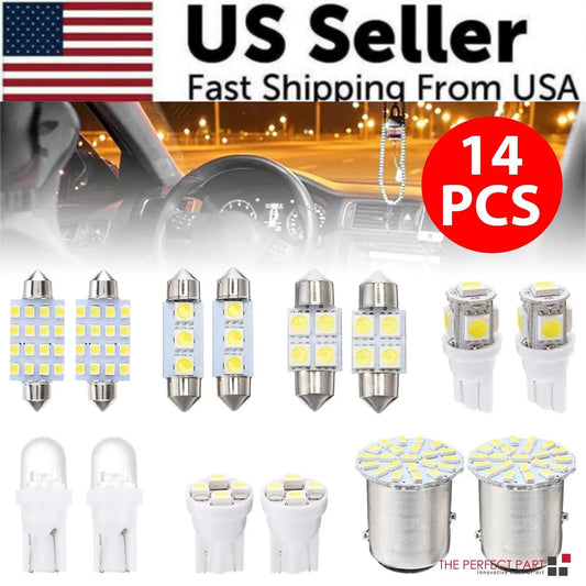 14PCS Super Bright T10 LED Interior Car Light Kit – Universal Car Dome/Map/License Plate Upgrade